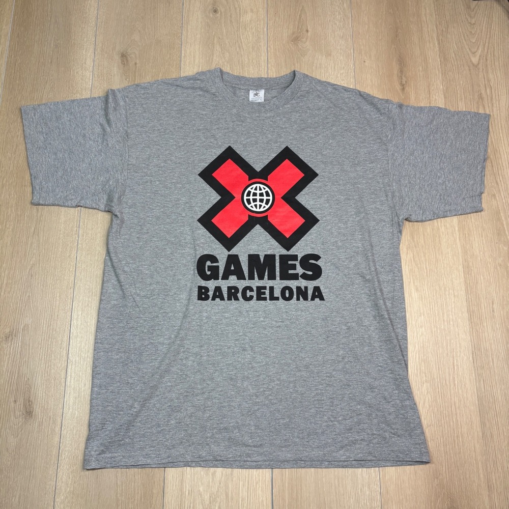 2013 X Games Barcelona ESPN Crew T-Shirt Mens XXL Gray Short Sleeve Graphic NWOT
